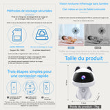Caméra surveillance wifi 1 mégapixel 128g vision nocturne audio bidirectionnel détection de mouvement babyphone caméra mignon