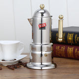 Cafetière en acier inoxydable 10*21cm Triple pression de filtration fine Facile à nettoyer Bec en forme de U Robuste et antidérapant