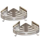 Etagere murale 1 lot de 2 pièces etagère d'angle murale de salle de bain double couche avec crochet support de rangement amovible