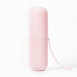 Etui à Brosse à Dents 194x60mm Rangement pour le lavage 2 en 1 Design l'engrenage Porte-brosse à dents minimaliste Couleur rose