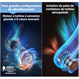 Ventilateur 1200 mah réglage à 5 vitesses avec affichage numérique LED réglable sur deux axes réduction du bruit portable à main