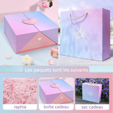 offret cadeau à double porte Love dégradé rose et violet pour la fête des mères un anniversaire un mariage ensemble de sacs