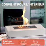 Cheminée de table brasero portable foyer de table propre à combustion biologique éthanol pour extérieur jardin rectangulaire blanc