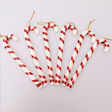 Accessoires de décoration de canne de noël, pendentif, décorations de cadeaux de noël, 6 cadeaux de noël, décoration de la maison