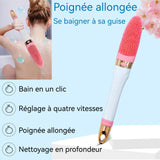 Brosse Dos Douche 500mAh Manche de 45 cm Prise en charge USB Nettoyage en profondeur Têtes de brosse en silicone Brosse de Bain
