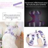 Harnais chien ensemble de 2 pièces avec laisse chien réglable arnet pour chien 11-20kg convient moyenne et grande taille chien