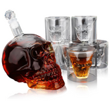 Carafe tête de mort crâne 700ml et 6 verres à whisky 75ml carafe à whisky verre à vin pour cadeau de saint-valentin et fête pères