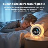 Réveil pour enfants 1200mAh 11,15x9,95x13,3cm 8 couleurs de lumière horloge bruit blanc veilleuse connectivité bluetooth cerf
