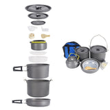 Set de pique-nique  Kits   Sûr et durable Facile à ranger et à transporter Set de casseroles et poêles en aluminium pour l'extérieur