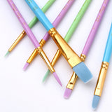 Pinceaux pour aquarelle 10pcs Set de tiges de couleur Pinceaux pour aquarelle à l'huile Set de pinceaux en poils de nylon