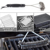Brosse barbecue 30x16cm poils acier inoxydable nettoyer rapidement cleaning brush for barbecues brosse nettoyage barbecue BBQ