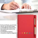 Classeur budget cahier portable à spirale avec stylo papier comprend 150 notes autocollantes de cinq couleurs fournitures de bureau