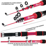 anne à péche 1.8m canne à peche telescopique ensemble canne à peche et moulinet ensemble de cannes à leurres sport peche rouge