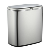 Poubelle murale de cuisine acier inoxydable suspendu sans perçage convient pour la cuisine et la salle de bain avec couvercle 5l