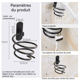 Porte Sèche Cheveux Matériau aluminium spatial Installation sans perçage Traitement de surface anodisé Conception robuste et durable