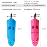 Sèche-chaussures 2PCS désodoriser stériliser les chaussures chaudes séchage rapide réglage télescopique temps disponible bleurose