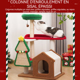 Arbre à chat hauteur 102 cm nouveau style de noël petite plateforme de saut jouets pour chats multi niveaux sisal avec griffoir