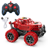 Voiture télécommandée rouge déformation de collision rotation à 360 degrés convient aux 7-14 ans voiture de cascade tout-terrain