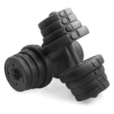 Haltères 2x15kg kit d'haltères réglables 16 plaques home training musclation paire d'haltères en métal noir poignée antidérapante