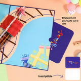 arte de voeux 20x15cm carte de vœux tridimensionnelle train d'anniversaire beau cadeau carte message d'anniversaire carte postale