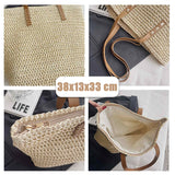 Sacoche 38x13x33cm paille à la mode et polyvalent printemps et été nouveau sac tissé voyage de plage sac à bandoulière personnalisé
