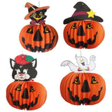 Décoration de fête 4pcs Halloween Lanterne en papier 3D Citrouille Chauve-souris Fantôme Décorations d'Halloween Accessoires de fête