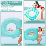 Anneau de natation 100x110cm diamètre intérieur 35cm bouée de natation estivale de natation estivale en PVC en forme coquillage