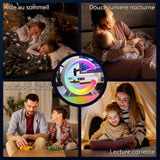Réveil multifonctionnel 225x82x230mm connexion bluetooth voyant LED avec chargement de téléphone sans fil réveil de bureau blanc