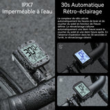 Compteur de vitesse étanchéité IPX7 ordinateur de vélo GPS intelligent rétroéclairage 30 s automatique léger et portable noir