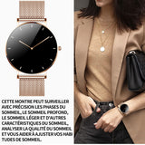 Montre connectée ip67 bluetooth 5.0 doré 185mah étanche tracker d'activité podomètre calories montre sport montre connectée femme