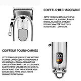 Tondeuse a cheveux 800mAh afichage numerique netoyeur corps entier afichage numerique silencieux outils electriques sans fil rasoir