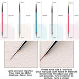 Pinceaux en détail à ongles 5 pièces stylo nail art pour le dessin au trait peinture et pointillé double embouts pinceaux ongle