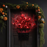 Suspension de porte Halloween  38*32*13cm  Décoration araignée Couronne suspendue effrayante Convient à la décoration d'Halloween