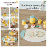 Service à thé pour enfants en bois tea party jeux de rôle service à thé jouets cuisine enfant vaisselle jouet jeu d'imitation