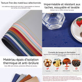 Set de Table lavable Lot de 4 Sets de Table antidérapant Napperon en Cuir Imperméable Anti-Taches Résistant à la Chaleur 44,5 x 30cm
