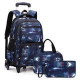 artable 46x30x23cm cartable à roulettes 3 en 1 sac à dos à roulettes sac à dos/valise trolley détachable pour garçons et filles