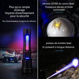 Lampe de poche 25000LM étanche à l'eau batterie au lithium 1x18650 intégrée Type-c 3 niveaux de lumière  avec éclairage latéral