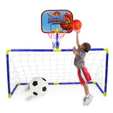 Filet de basket-ball deux-en-un combinaison de but de football ensemble de sport pour enfants grand objectif de 120cm 120x47x103cm