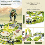 ircuit voiture enfant 140pcs voiture à chenilles pour enfants DIY pont paradisiaque du train dinosaure avec accessoires riches