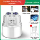 Lampe de bureau à chargement solaire peut être posé à plat suspendu 4 modes d'éclairage projecteur efficace 200m étanchéité IPX6
