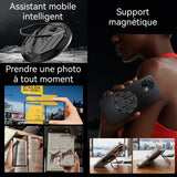 Traducteur vocal instantane 32Go 180mah 70 langues mondiales courantes conception de support magnétique traduction de la caméra