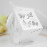 50 pièces  Boîte à bonbons  Blanc  Papillon  Jour de Noël  Saint-Valentin  Cadeau de mariage  Design en creux Bonbonnière