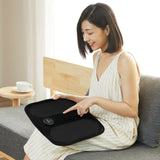 Masseur intelligent 35 x 11 cm Matériau en cuir PU 6 modes 18 niveaux d'intensité Relaxation profonde Télécommande Masseur de Pied