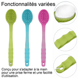 Brosse de bain 3PCS 36,5x7x3cm long manche matériau écologique poils doux durable élimine facilement les peaux mortes 3 couleurs