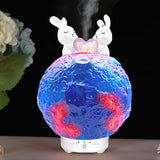 Machine d'aromathérapie créative lune moe lapin humidificateur d'air silencieux pour la maison lumière d'ambiance cadeau ornements