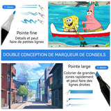 Marqueurs 80 couleurs Double-embout gras Séchage rapide Crayons de couleur Dessin d'animation Pinceaux d'aquarelle pour enfants