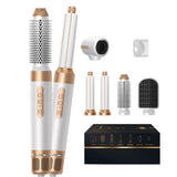Ensemble brosse soufflante blanc 1300w multifonctionnel 7 en 1 3 niveaux réglables diamant brosse seche cheveux sèche-cheveux
