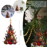 Ornement de guitare 8,89cm ornements décoratifs décoration noël plastique ornements personnalisés cadeaux de vacances accessoires
