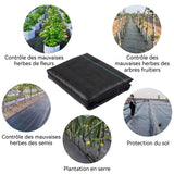 Toile de Paillage 1x100m Convient pour les parterres de fleurs, le gazon artificiel les plantes en pot résistant aux déchirures