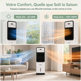Rafraîchisseur d’air - Hugfree - 3 en 1 1800w vent froid/chauffage/purifier Ventilateur à eau l'air avec télécommande chauffage